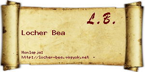 Locher Bea névjegykártya